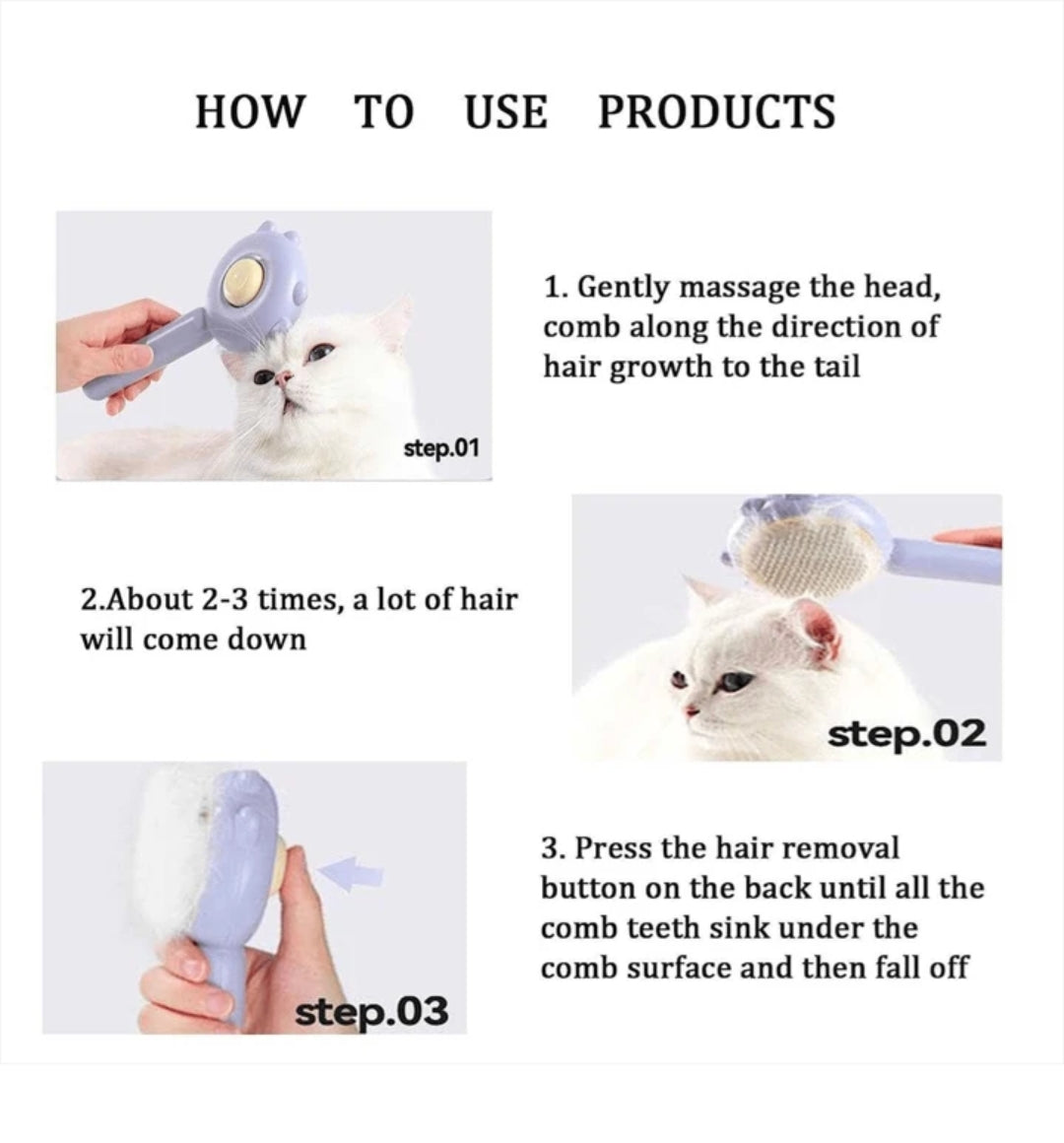 Pet Hair Removal Brush for Cats and Dogs